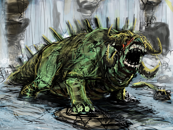 The Art Crusade (battle 3 - Thunderfalls crossing - river guardian) The Art Crusade (battle 3 - Thunderfalls crossing - river guardian)